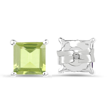 2.30 Carat Genuine Peridot .925 Sterling Silver Earrings  DestGlow