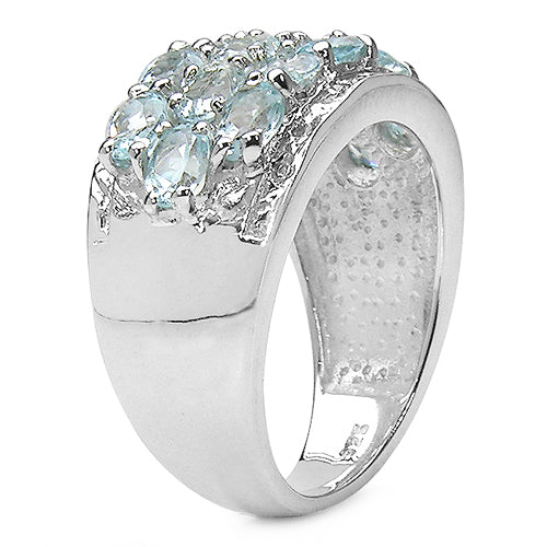 3.24 Carat Genuine Blue Topaz &amp; White Topaz .925 Sterling Silver Ring by Bids.com