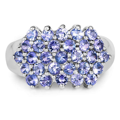 2.03 Carat Genuine Tanzanite .925 Sterling Silver Ring by Bids.com