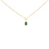 10K Yellow Gold Emerald Cut 6x4 MM Green Emerald Solitaire Pendant Necklace - 18 inch by Bids.com