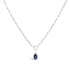 10K White Gold 6x4 mm Oval Blue Sapphire Solitaire Paperclip Pendant Necklace - 18" Inches by Bids.com