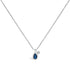 14K White Gold 6x4mm Pear Blue Sapphire and Diamond Accent Charm Pendant Necklace - 18" Inches by Bids.com