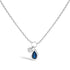 10K White Gold 6x4 mm Pear Blue Sapphire and Diamond Accent Charm Pendant Necklace - 18" Inches by Bids.com