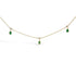 10K Yellow Gold Dangling 5x3 mm Green Emerald and Diamond Station Necklace - 18" Inches by Bids.com