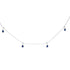 10K White Gold Dangling 5x3 mm Pear Blue Sapphire and Diamond Station Necklace - 18" Inches by Bids.com