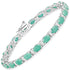 10.47 Carat Genuine Emerald and White Topaz .925 Sterling Silver Bracelet  DestGlow