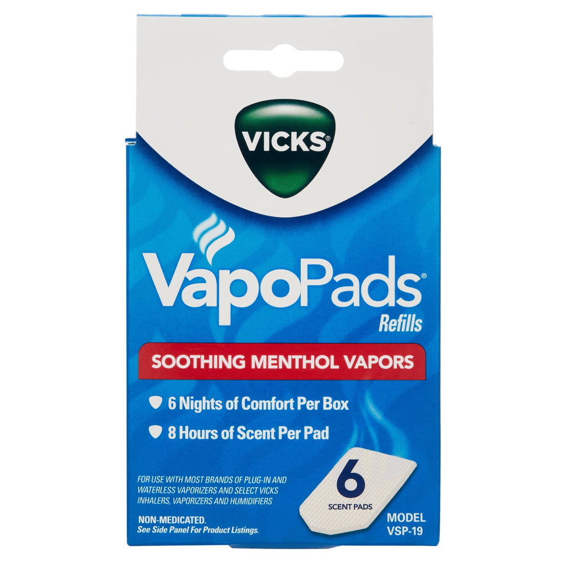 Vicks Refill Scent Pads - Soothing Menthol Vapors 