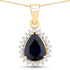 2.09 Carat Genuine Blue Sapphire and White Diamond 14K Yellow Gold Pendant by Bids.com