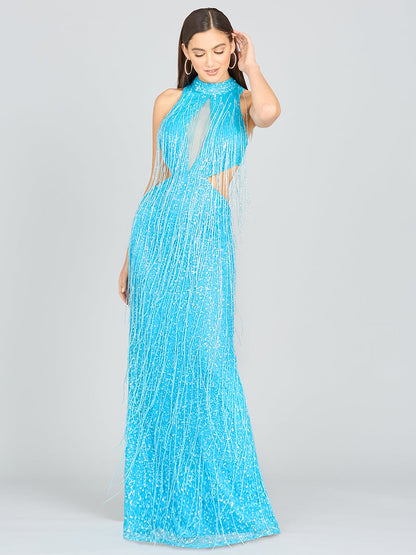 Carrie Fringe Beaded Dress - OUTLET by Lara New York
