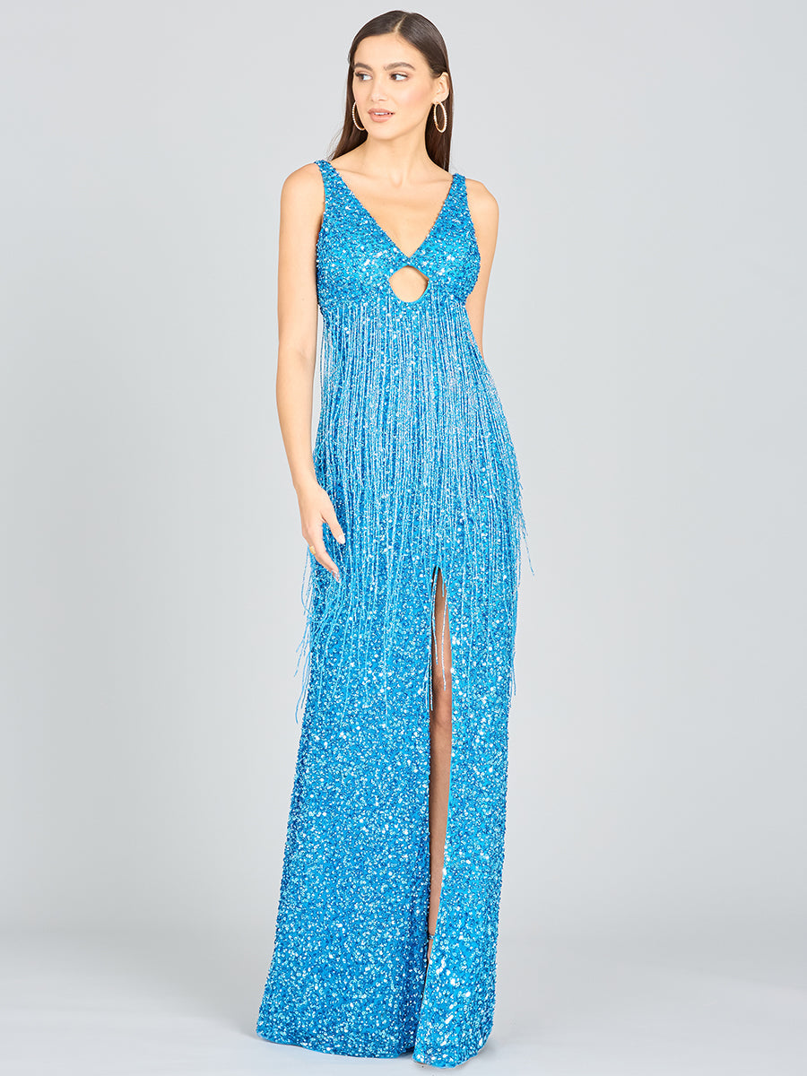 Regan Fringe Sequin Dress by Lara New York