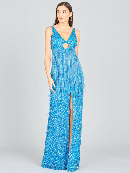 Regan Fringe Sequin Dress by Lara New York