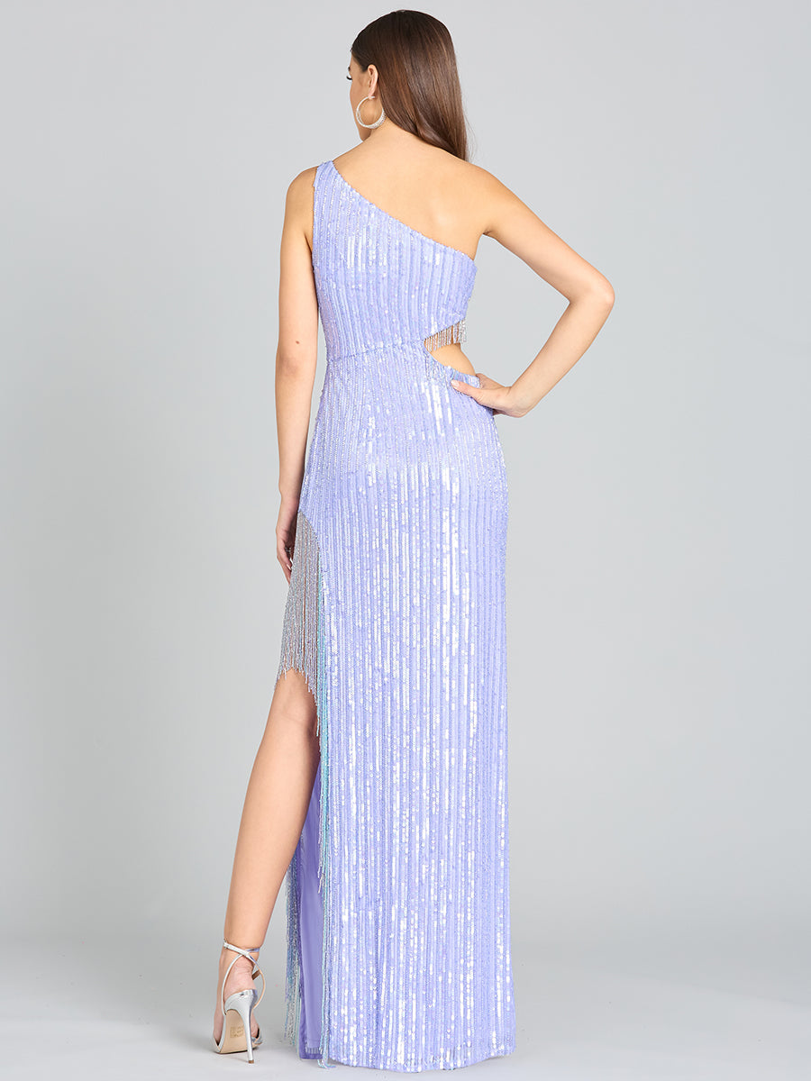 Wendy Beaded Fringe Gown by Lara New York
