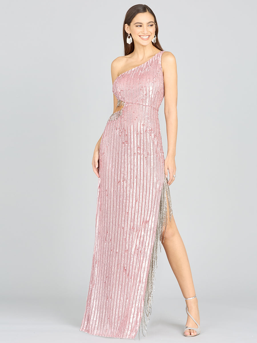Wendy Beaded Fringe Gown by Lara New York