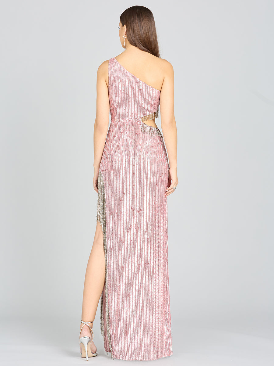 Wendy Beaded Fringe Gown by Lara New York