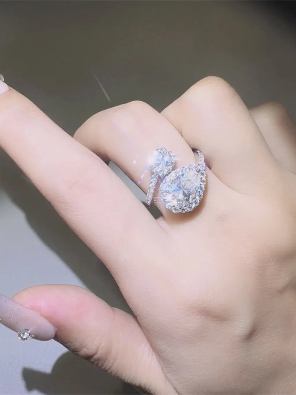 2 Carat Sparkala™ 925 Sterling Silver Bypass Ring by Sparkala