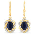 3.46 Carat Genuine Blue Sapphire and White Topaz .925 Sterling Silver Earrings by Bids.com