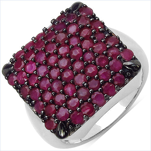3.15 Carat Genuine Ruby .925 Sterling Silver Ring by Bids.com