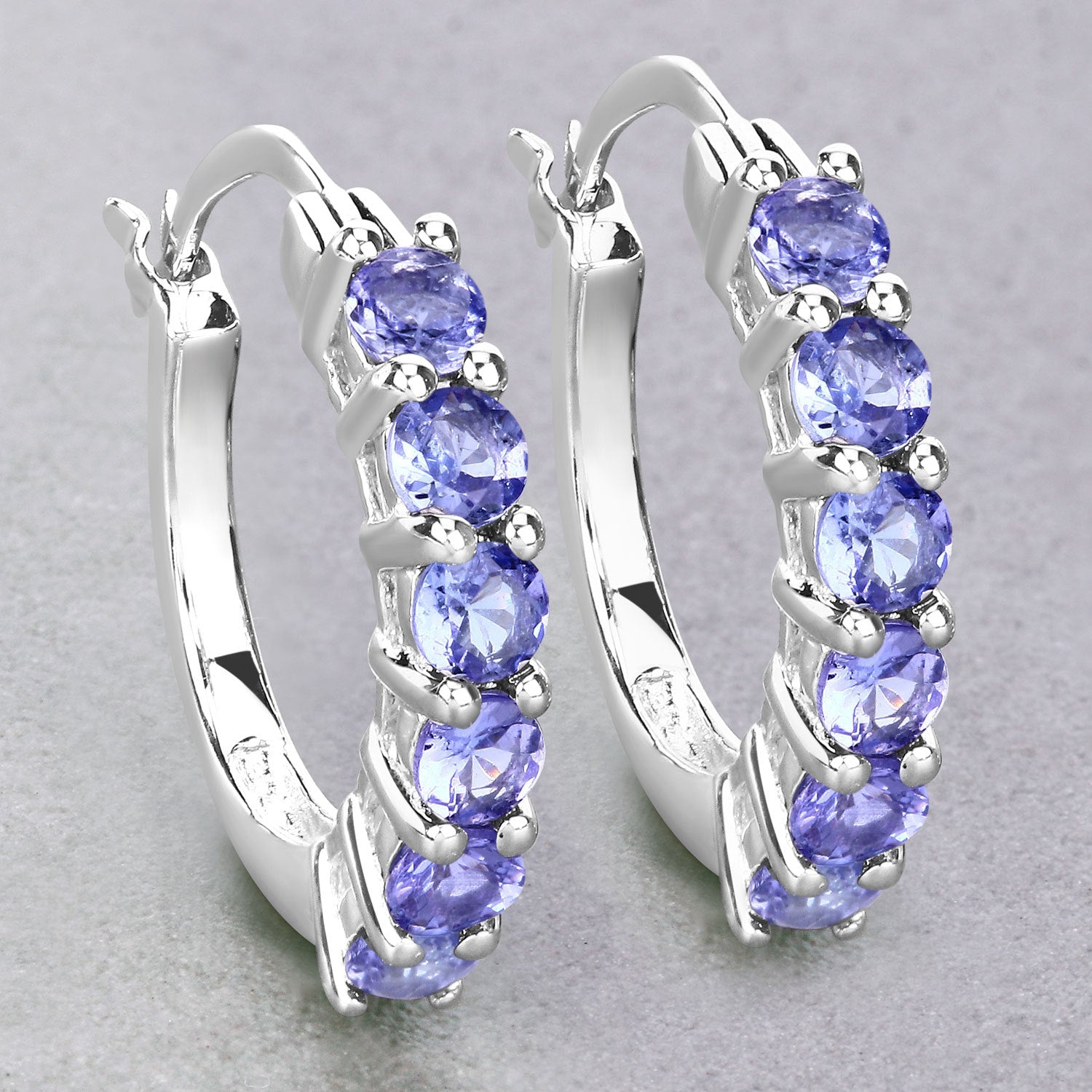 1.20 Carat Genuine Tanzanite .925 Sterling Silver Earrings  DestGlow
