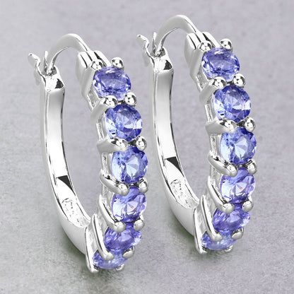 1.20 Carat Genuine Tanzanite .925 Sterling Silver Earrings  DestGlow