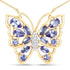 2.76 Carat Genuine Tanzanite and White Zircon .925 Sterling Silver Necklace by Bids.com
