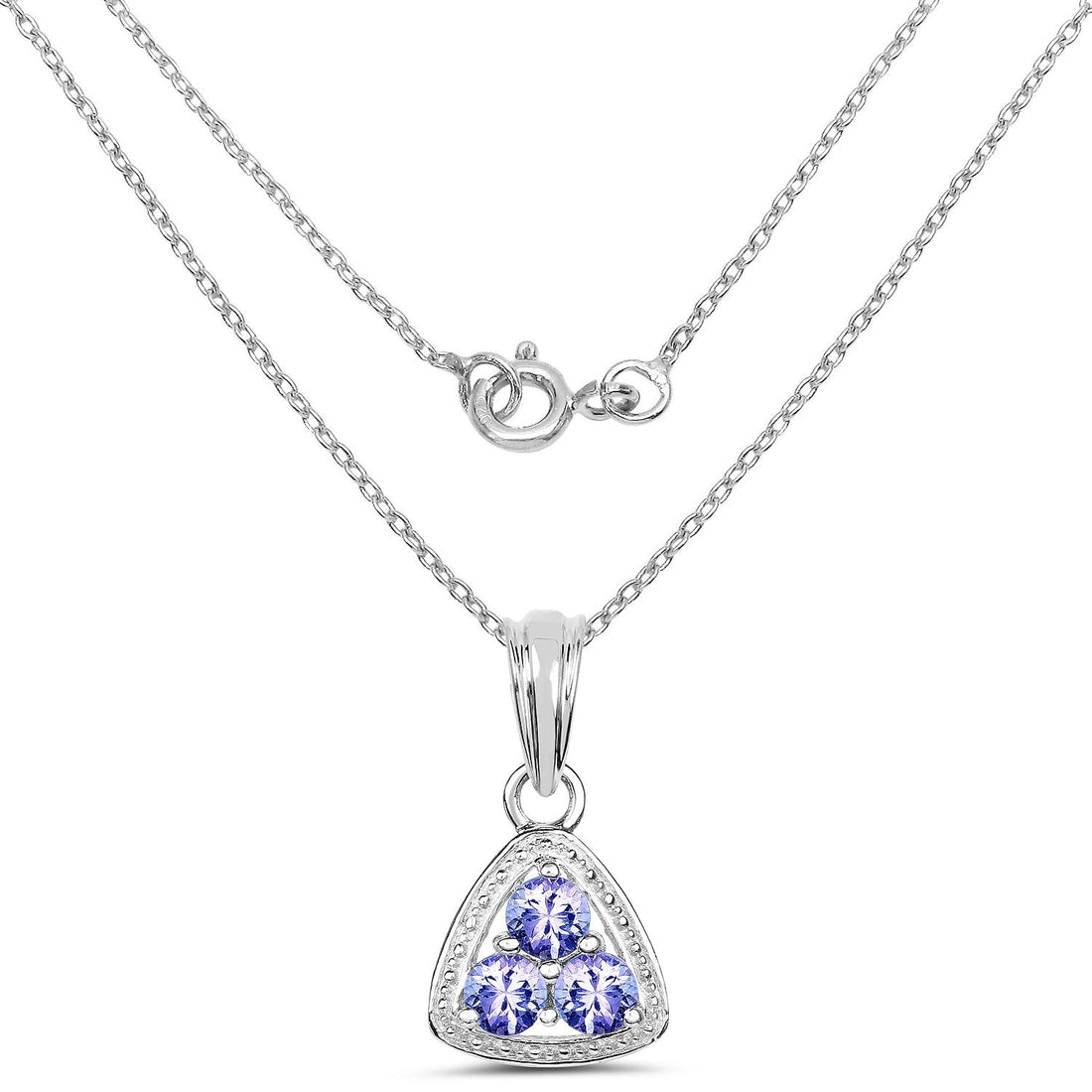 0.69 Carat Genuine Tanzanite .925 Sterling Silver Pendant  DestGlow