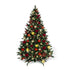 9FT Artificial Christmas Tree PVC Pre-Decorated Red Burgundy Gold Ornaments with Warm White Lights