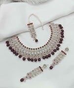 Joban Fashion Maroon Stone Work Necklace Set