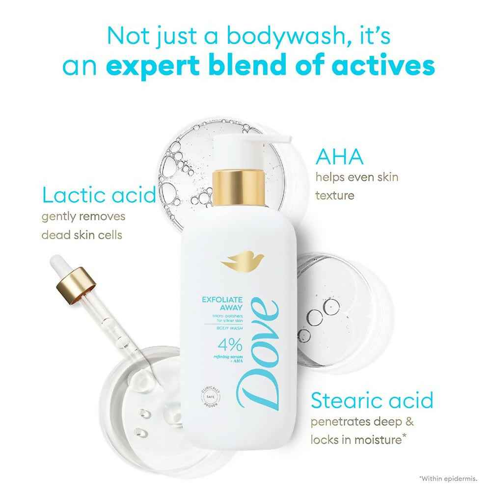 Dove Exfoliate Away Serum Body Wash with 4% Refining Serum + AHA