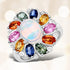 3.92 Carat Genuine Ethiopian Opal, Multi Sapphire and White Diamond .925 Sterling Silver Ring by Bids.com