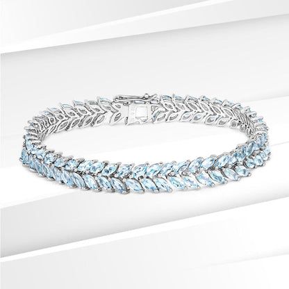 15.04 Carat Genuine Blue Topaz .925 Sterling Silver Bracelet by Bids.com
