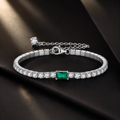 925 Sterling Silver 145+65mm Pavé Setting CZ Bracelet  DestGlow