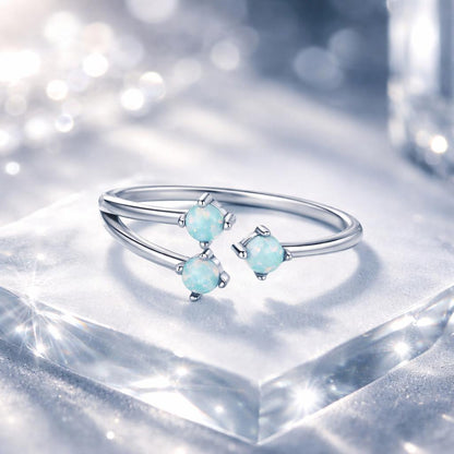 925 Sterling Silver Translucent Opal Ring for Women by Bids.com