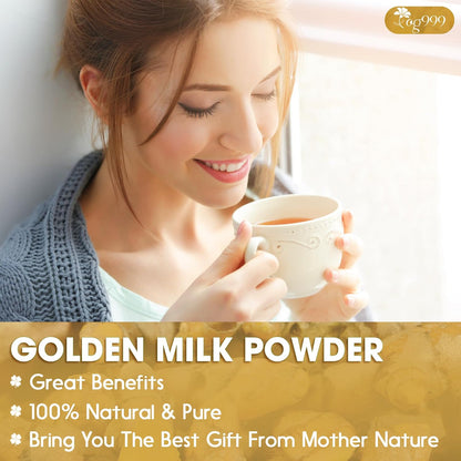 Premium Golden Milk Powder - Turmeric, Cinnamon, Ginger &amp; Black Pepper – Natural Spice Blend for Lattes, Smoothies &amp; Baking