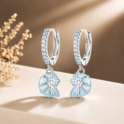 925 Sterling Silver Earrings with Nano Opal Stone and Enamel - 22x8mm  DestGlow