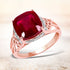 14K Rose Gold Plated 5.54 Carat Genuine Glass Filled Ruby & White Topaz .925 Sterling Silver Ring by Bids.com