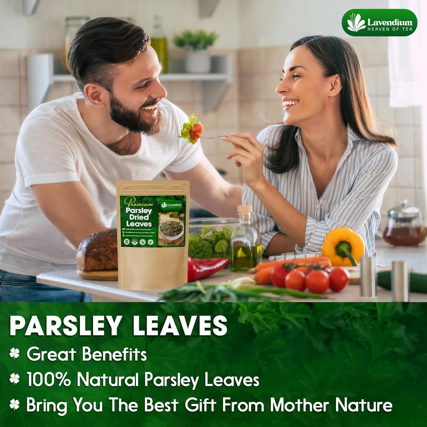 Premium Dried Parsley Leaves – 100% Pure, Non-GMO, Gluten-Free, Vegan – Aromatic Culinary Herb for Cooking, Garnish, and Seasoning by FreshDrinkUS - Natural and Premium Herbal Tea