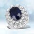 10.64 Carat Dyed Sapphire and White Topaz .925 Sterling Silver Ring  DestGlow