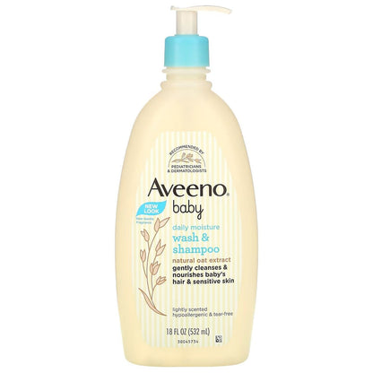 Aveeno Baby Daily Moisture Body Wash &amp; Shampoo Oat Extract 8 Fl. Oz 