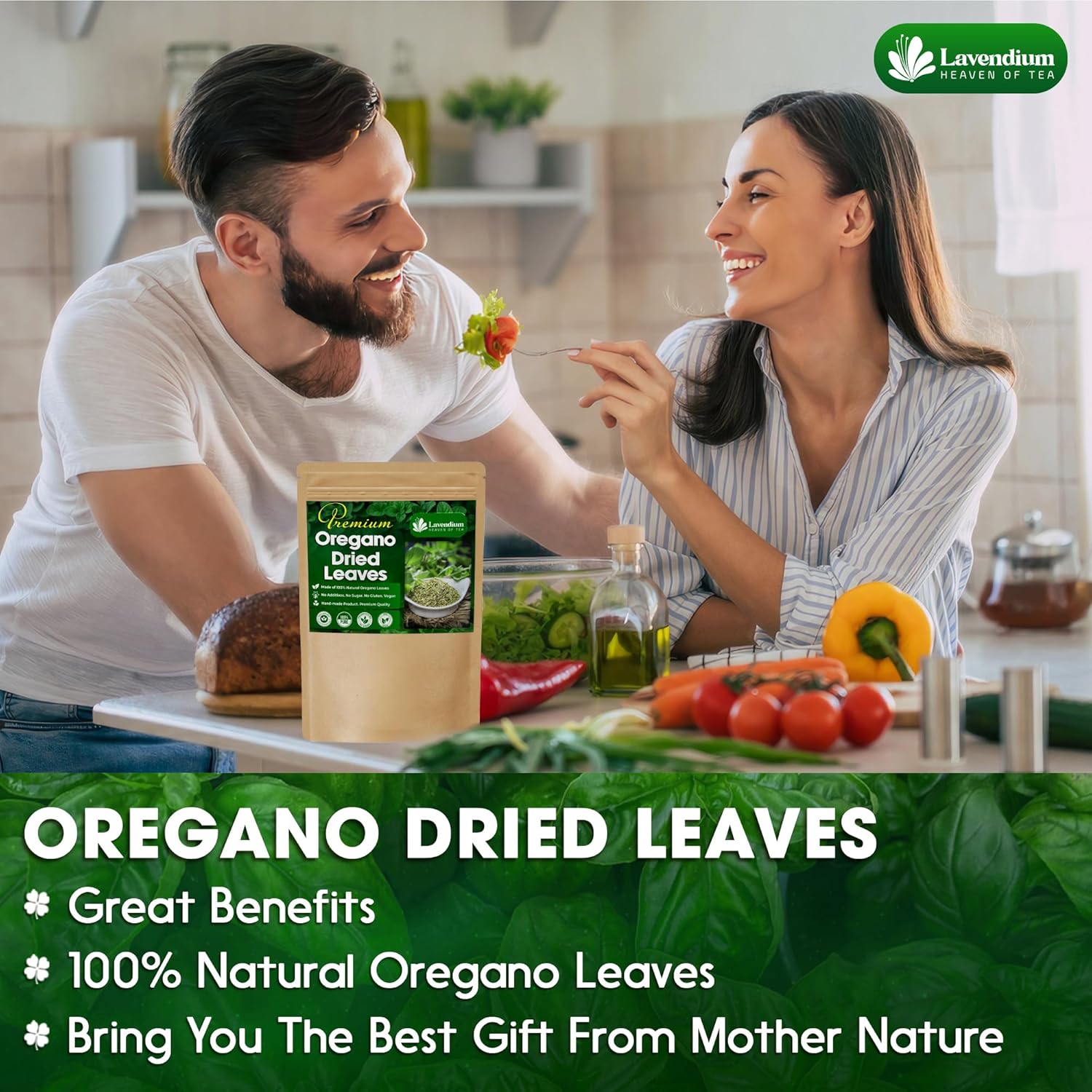 Premium Dried Oregano Leaves – 100% Pure, Non-GMO, Gluten-Free, Vegan – Aromatic Herb for Cooking, Seasoning, Sauces, and Pizza by FreshDrinkUS - Natural and Premium Herbal Tea