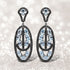 13.80 Carat Genuine Blue Topaz and Black Spinel .925 Sterling Silver Earrings by Bids.com