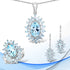 19.18 Carat Genuine Blue Topaz .925 Sterling Silver 3 Piece Jewelry Set (Ring, Earrings, and Pendant w/ Chain) by Bids.com