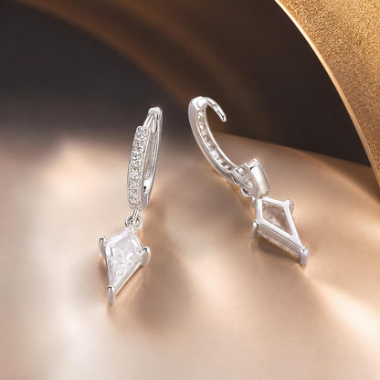 925 Sterling Silver White Gold Plated Earrings with CZ for Women  DestGlow