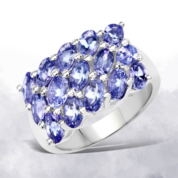 3.75 Carat Genuine Tanzanite .925 Sterling Silver Ring by Bids.com