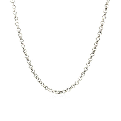 2.3mm 14k White Gold Rolo Chain by Bids.com