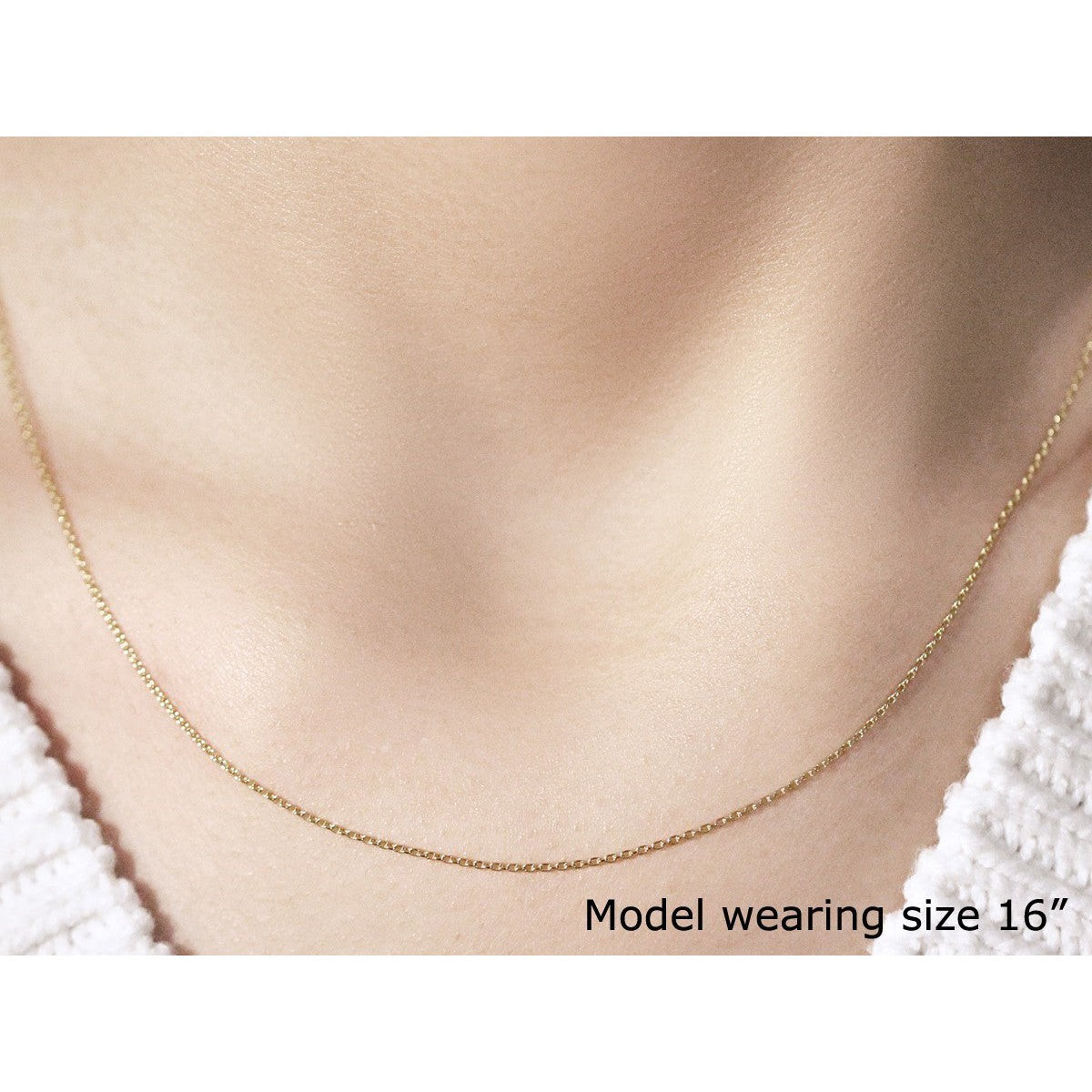 10k Yellow Gold Oval Cable Link Chain (0.97 mm) by Bids.com