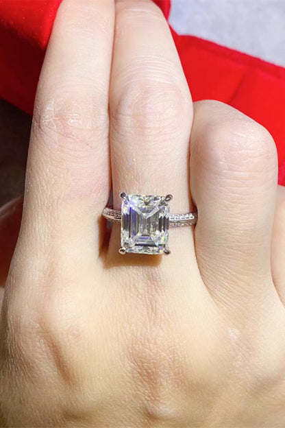 5 Carat Emerald-Cut Sparkala™ Ring (Platinum Over Pure Sterling Silver) by Sparkala