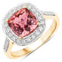 2.71 Carat Genuine Royal Pink Tourmaline and White Diamond 14K Yellow Gold Ring by Bids.com