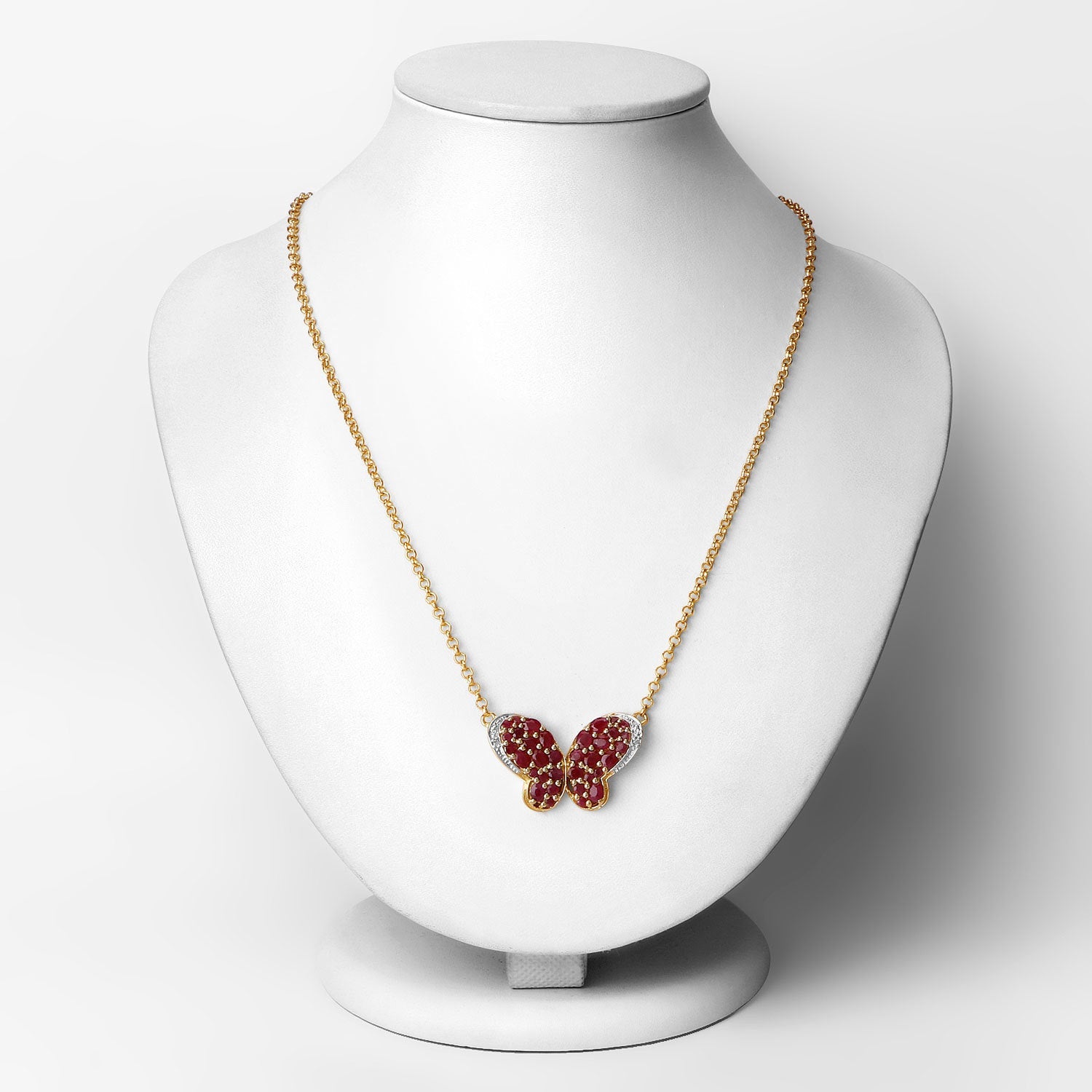 4.15 Carat Genuine Ruby and White Zircon .925 Sterling Silver Pendant by Bids.com
