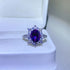 2 Carat Purple Oval-Cut Sparkala™ Pure Sterling Silver Ring - DestGlow