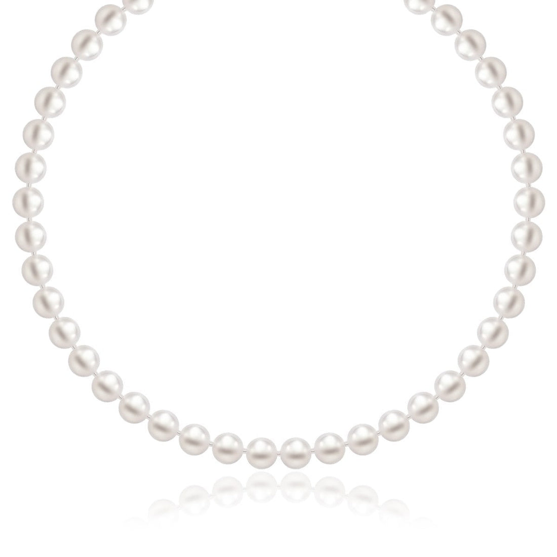 14k Yellow Gold Necklace with White Freshwater Cultured Pearls (6.0mm to 6.5mm) by Bids.com